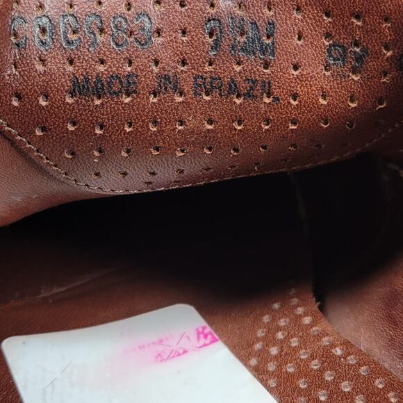 Cole Haan Shoe G Leather Loafers Mens 9.5 Brown Black Vibram Sole Deck Shoes - Picture 7 of 16